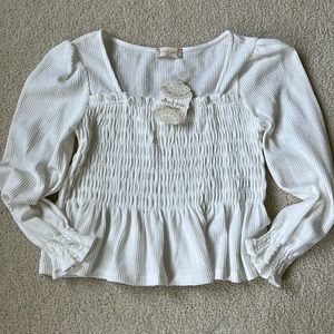 NWT Alter’d State waffle ruffle top Size XS